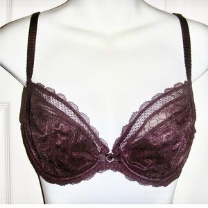 Chantelle Chic & Sexy Plunge Lace Bra - Rich Brown Rare color